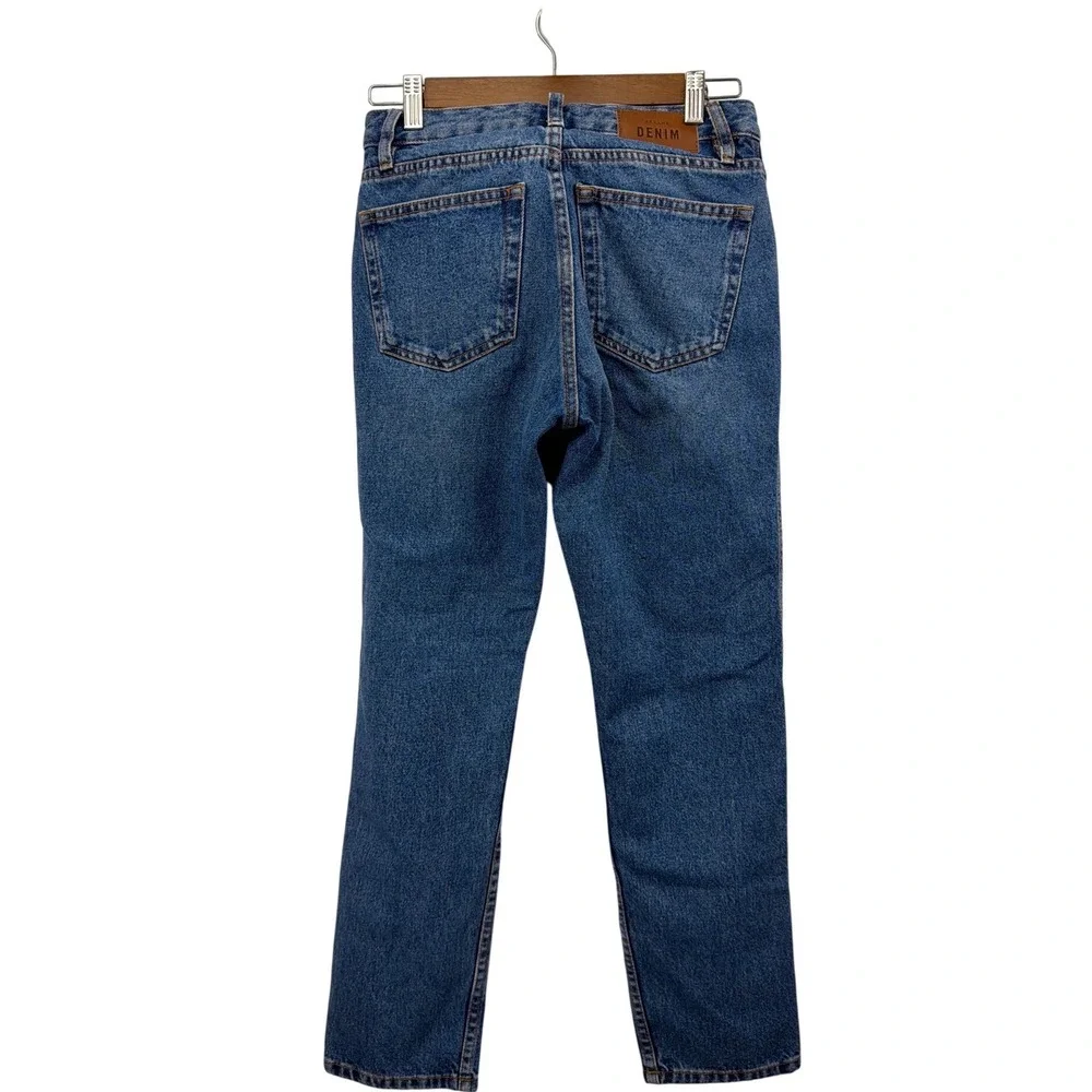 Sézane Brut Sexy High Waist Straight Leg Jeans Bleu Denim Organic Cotton NWT T26